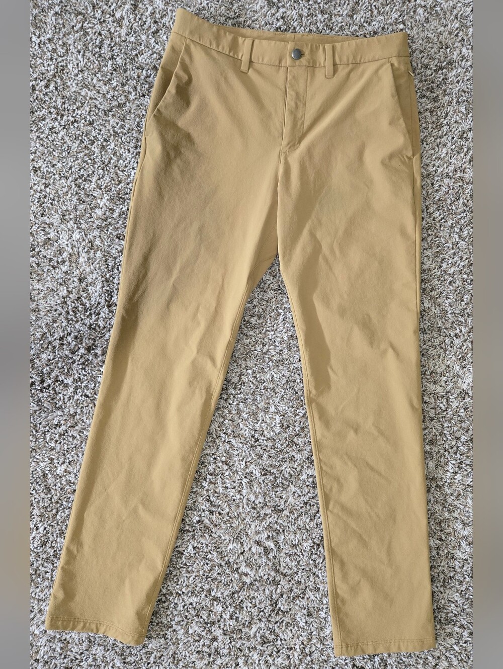 CRZ Yoga Pants Mens 32 (Tag 32x32) Khaki Golf Stretch Flat Front Wicking